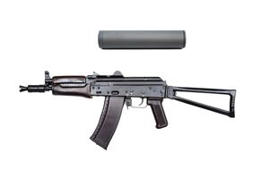 Глушитель AFTactical S44A AK74 5.45 на автомате АКСУ