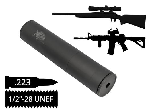 Глушитель AFTactical S44A, .223 (5.56мм), 1/2x28 UNEF, AR15 | M4, Болтовик .223