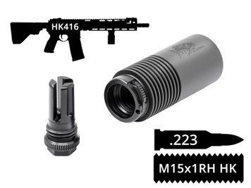 Задня частина AFTactical BS44-SLA-FH з швидкоз&rsquo;ємом SLA та полум&rsquo;ягасником, .223 (5.56мм), 15x1 Rh HK, Heckler & Koch HK416 | MR223