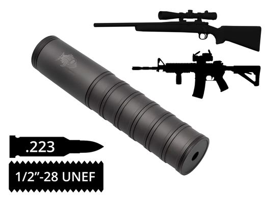 Глушник розбірний AFTactical S44, .223 (5.56мм), 1/2x28 UNEF, AR15 | M4 | M5, Болтовик .223