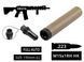 2в1 full-auto пбс+пламегас S.L.A. Military L FH быстросъем, Койот, .223 (5.56мм), 15x1RH, Heckler & Koch HK416 (MR223)