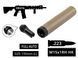 2в1 full-auto пбс+пламегас S.L.A. Military L FH швидкозʼєм, Койот, .223 (5.56мм), 15x1RH, Heckler & Koch HK416 (MR223)
