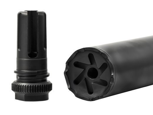 2в1 full-auto пбс+пламегас S.L.A. Military L FH швидкозʼєм, Чорний, .223 (5.56мм), 15x1RH, Heckler & Koch HK416 (MR223)