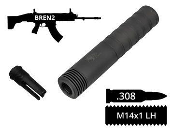 2в1 розбірний пбс+пламегас AFTactical S44F24, 6 сепараторів, .308, 14x1 Lh, CZ 805 BREN A2