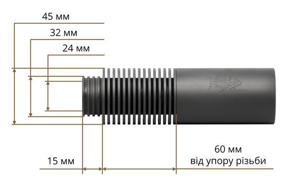 Глушитель AFTactical S441N60 4 сепаратора .308 5/8x24 UNEF AR10