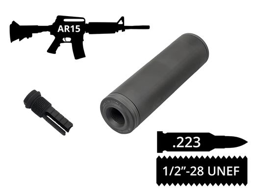 2в1 пламегасник+глушник AFTactical S44AFC20 Compact, F201, .223 (5.56мм), 1/2x28 UNEF, AR15 | M4 | M5