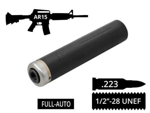 Full-auto саундмодератор S.L.A. Military, .223 (5.56мм), 1/2x28 UNEF, AR15 | M4