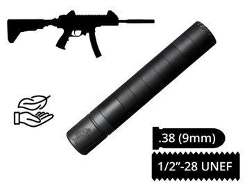 Глушник розбірний AFTactical&nbsp;S39, .38 (9мм), 1/2x28 UNEF, AKDAS SA-9 HP