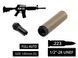 2в1 full-auto пбс+пламегас S.L.A. Military S FH швидкозʼєм, Койот, .223 (5.56мм), 1/2x28 UNEF, AR15 | M4 | M5