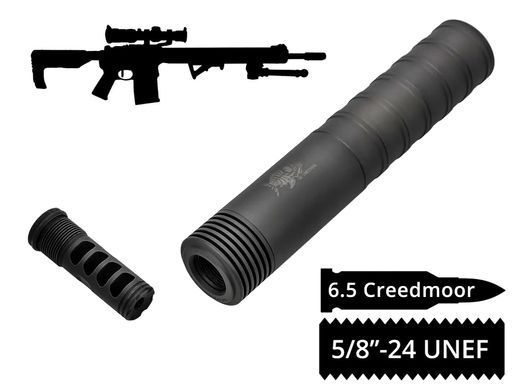 Глушник розбірний 2в1 з ДГК AFTactical S44M24 6.5 Creedmoor 5/8"-24 UNEF