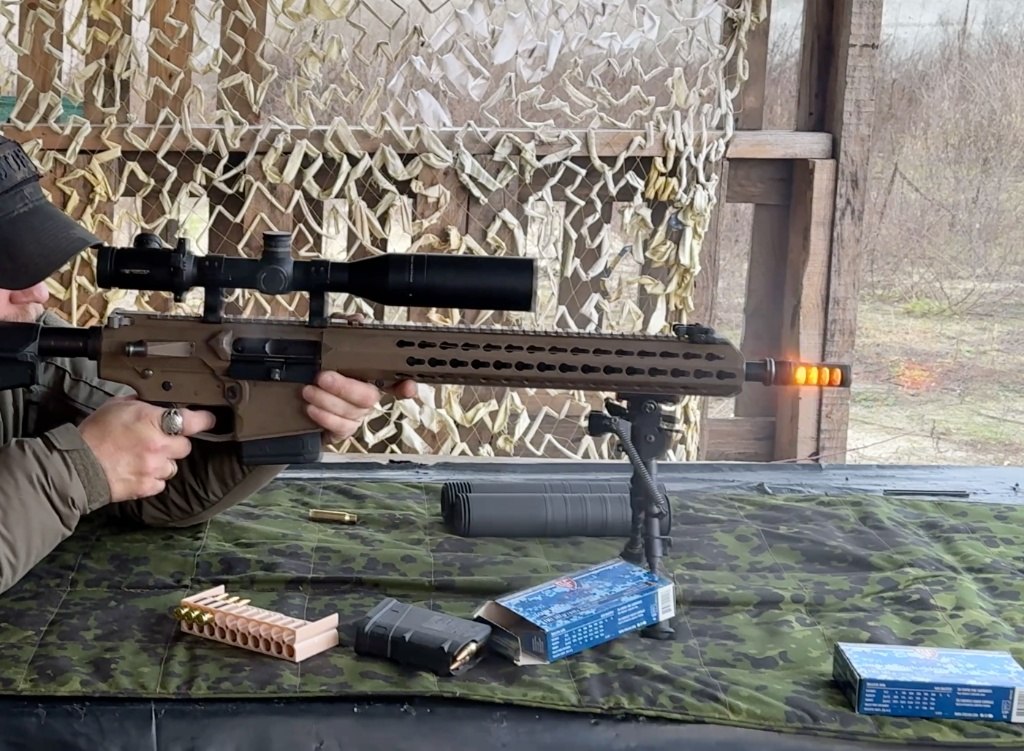 Стрельба из Zbroyar AR-10 с ДТК AFTactical M242 ДТК AFTactical M242 на карабине Zbroyar AR-10 .308 Win