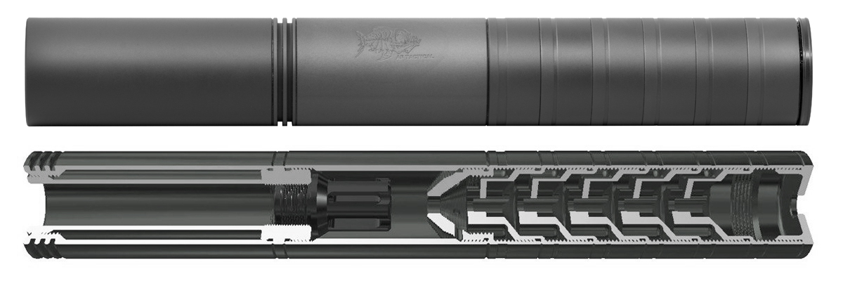 Интегрированный глушитель AFTactical S441L в разрезе